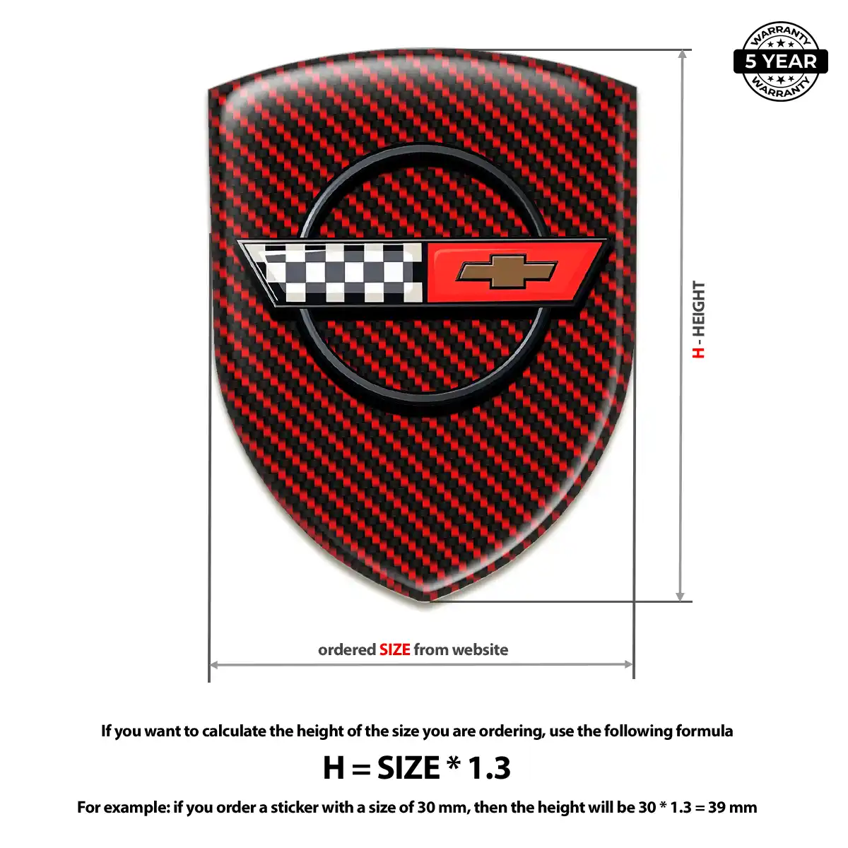 Chevrolet Corvette Domed Badge Prestige Line
