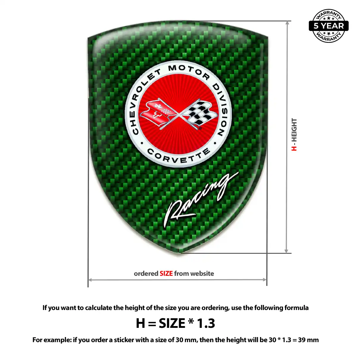 Chevrolet Corvette Domed Badge Prime Quality