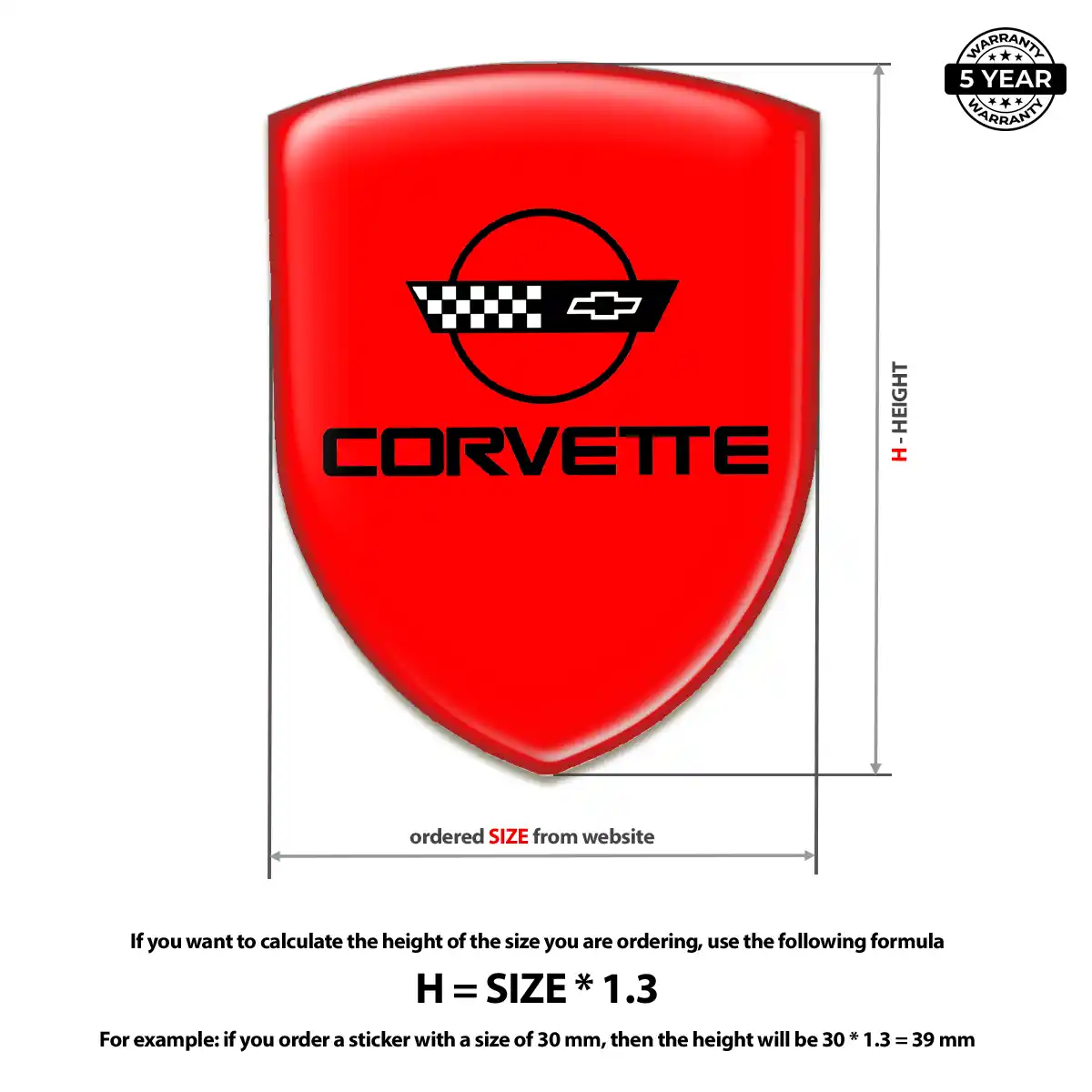 Chevrolet Corvette Domed Badge Refined Design