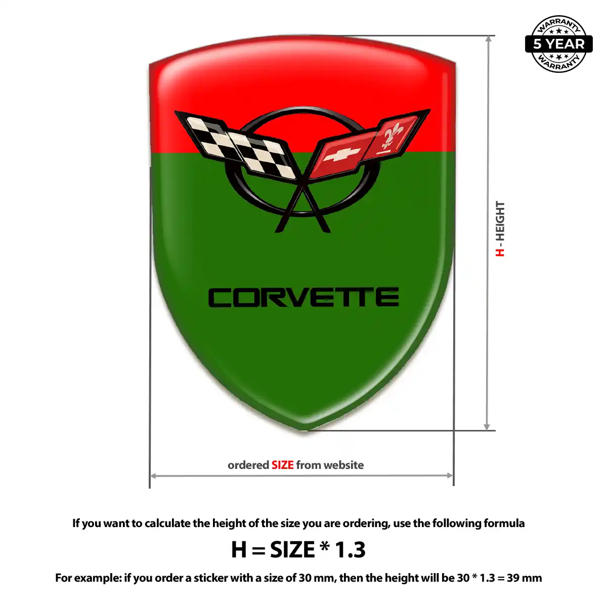 Chevrolet Corvette Domed Badge Signature Grade