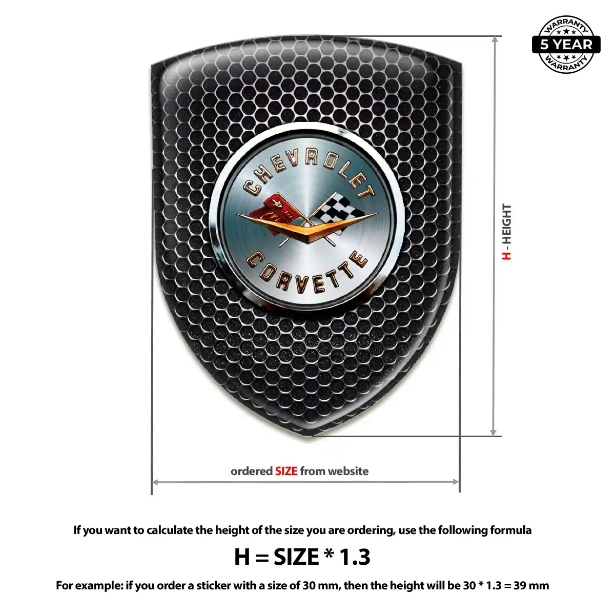 Chevrolet Corvette Domed Badge Sleek Style