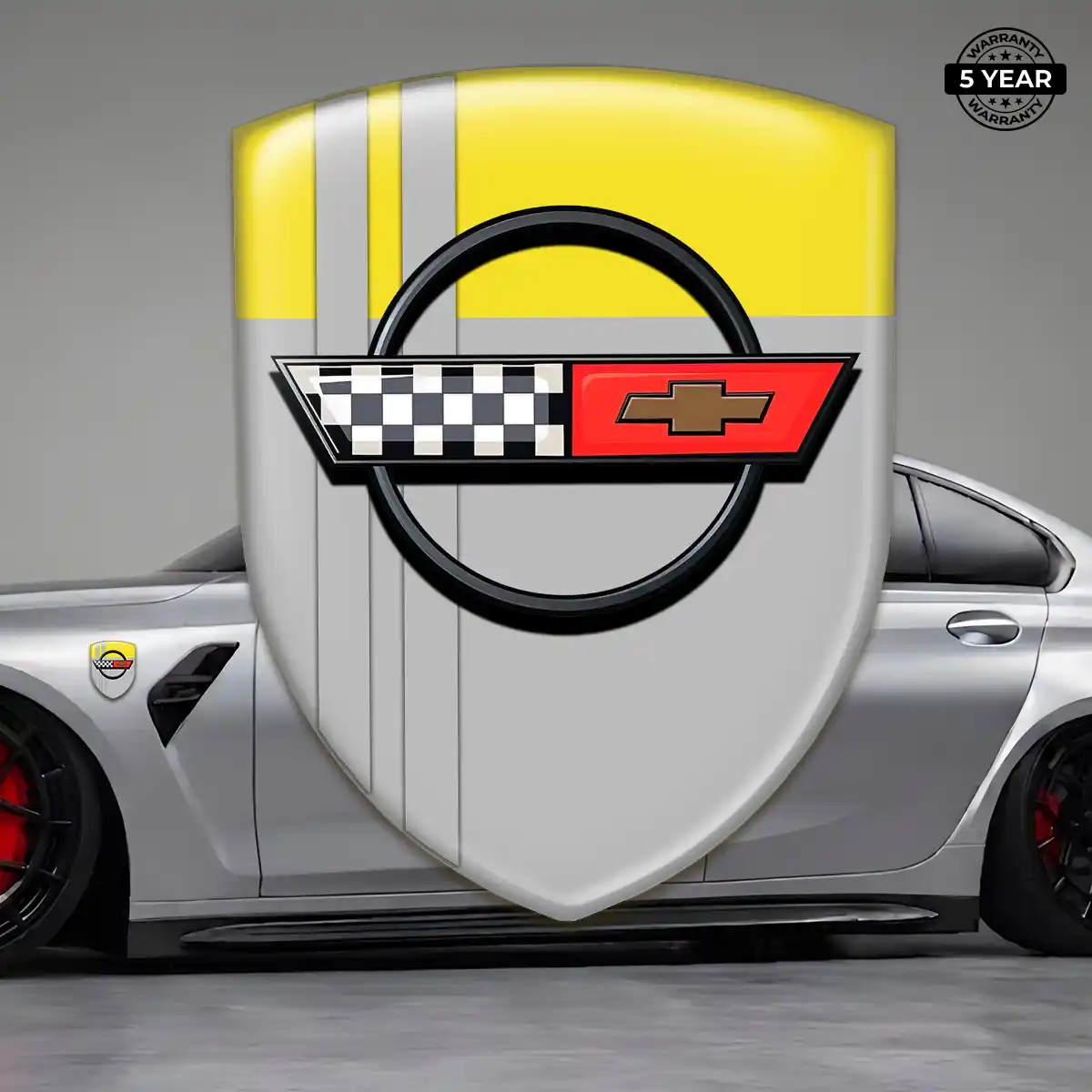 Chevrolet Corvette Domed Car Sticker Elite Finish
