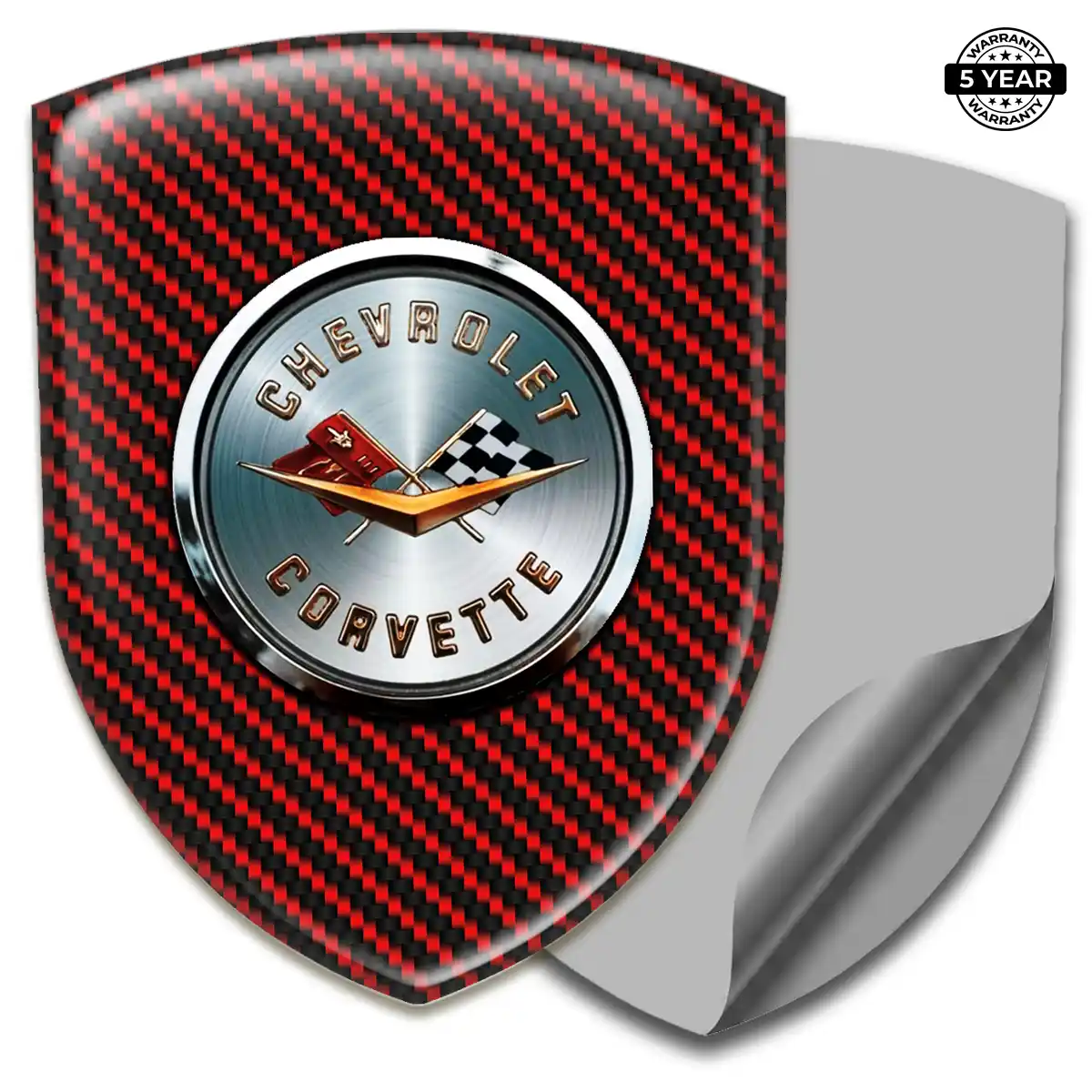 Chevrolet Corvette Domed Car Sticker Prime Quality