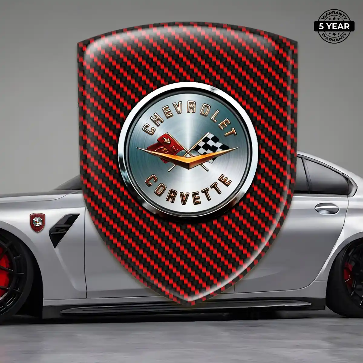 Chevrolet Corvette Domed Car Sticker Prime Quality