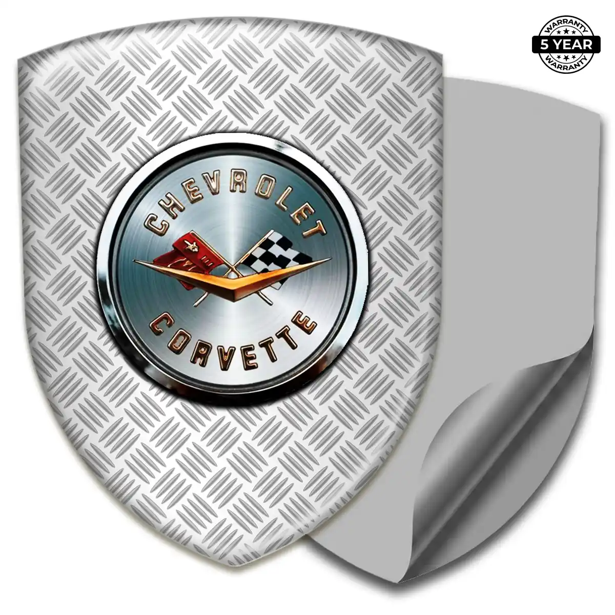 Chevrolet Corvette Domed Car Sticker Refined Design