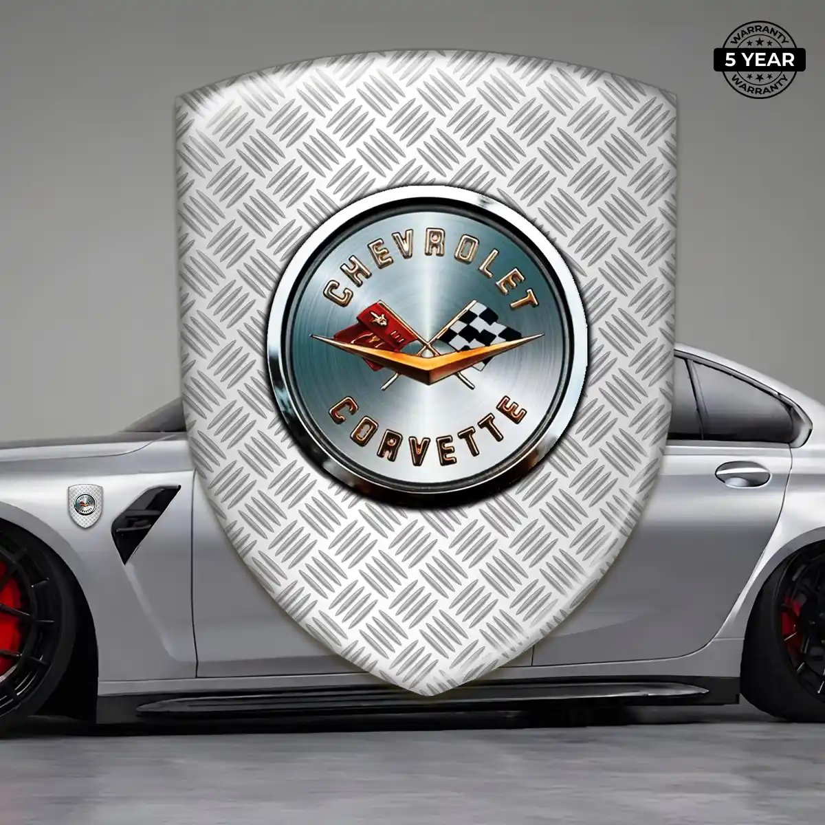 Chevrolet Corvette Domed Car Sticker Refined Design