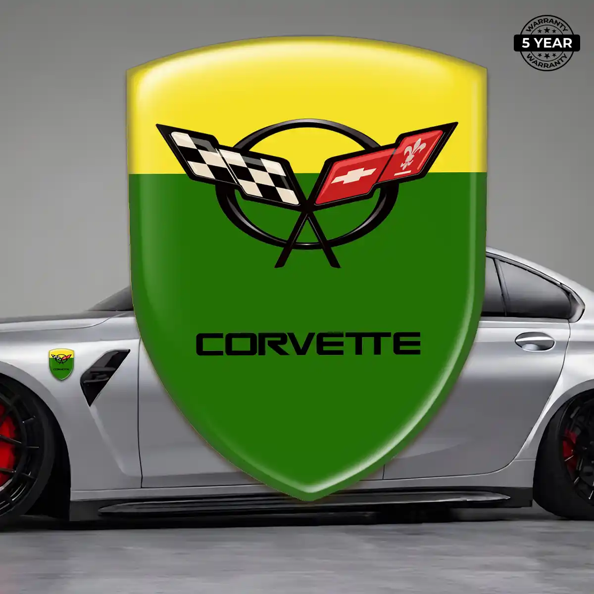 Chevrolet Corvette Domed Car Sticker Signature Grade