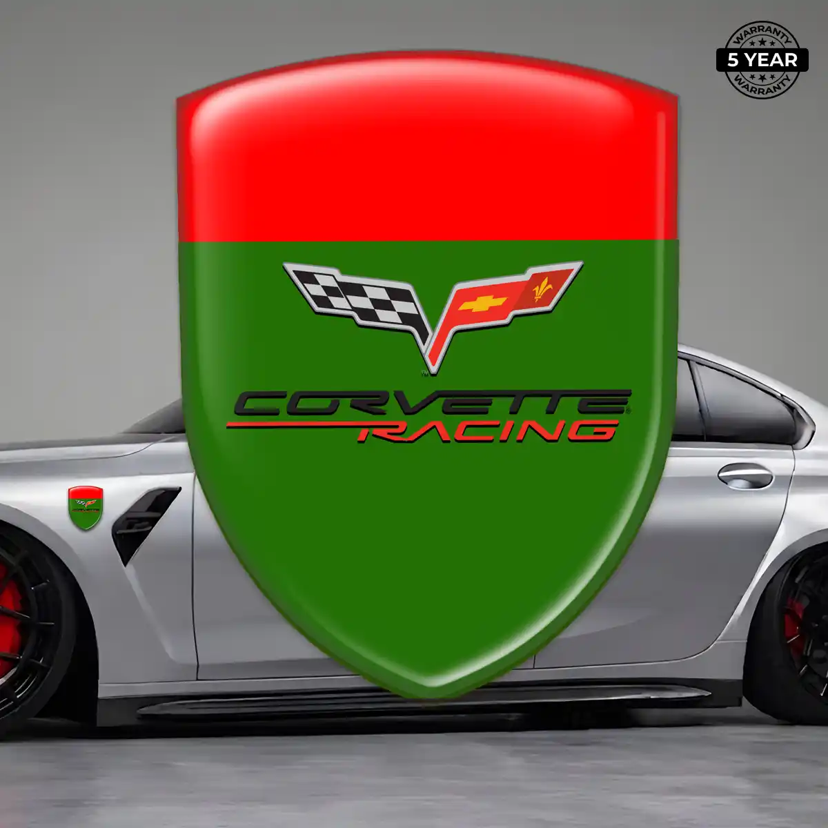 Chevrolet Corvette Domed Car Sticker Sleek Style