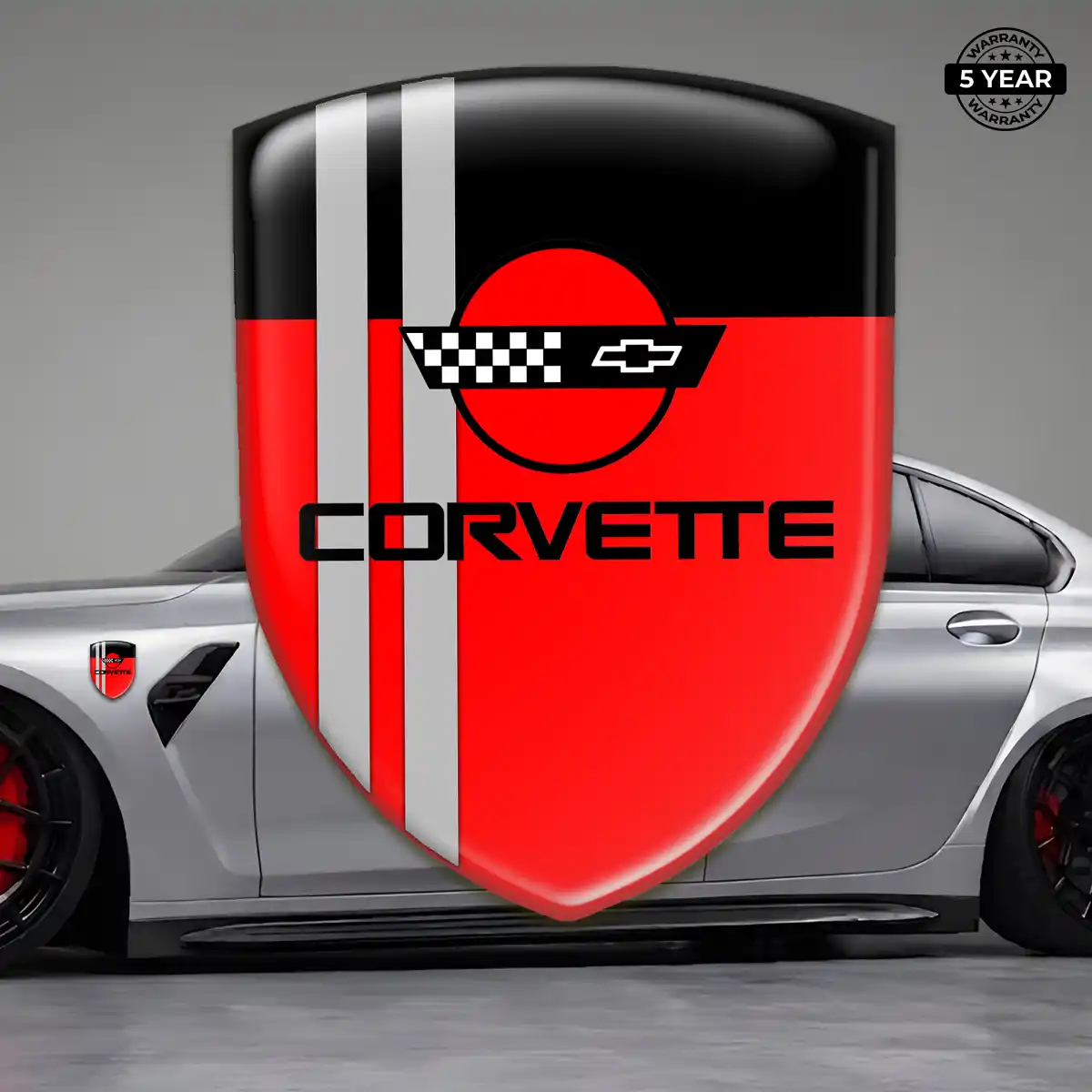 Chevrolet Corvette Domed Car Sticker Superior Craft