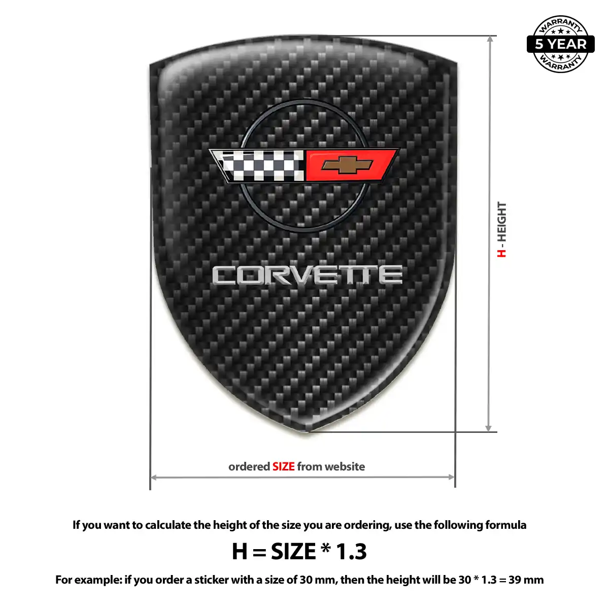 Chevrolet Corvette Domed Decal Prestige Line