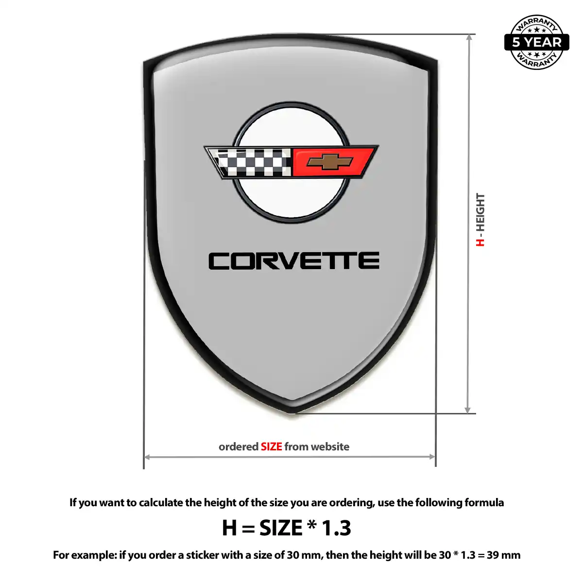 Chevrolet Corvette Domed Emblem Prime Quality