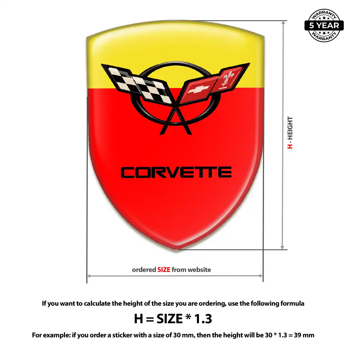 Chevrolet Corvette Domed Emblem Sleek Style