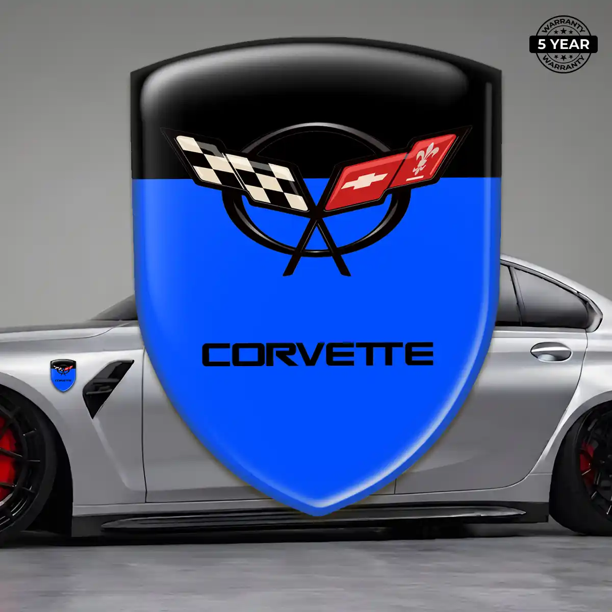 Chevrolet Corvette Domed Logo Decal Refined Design