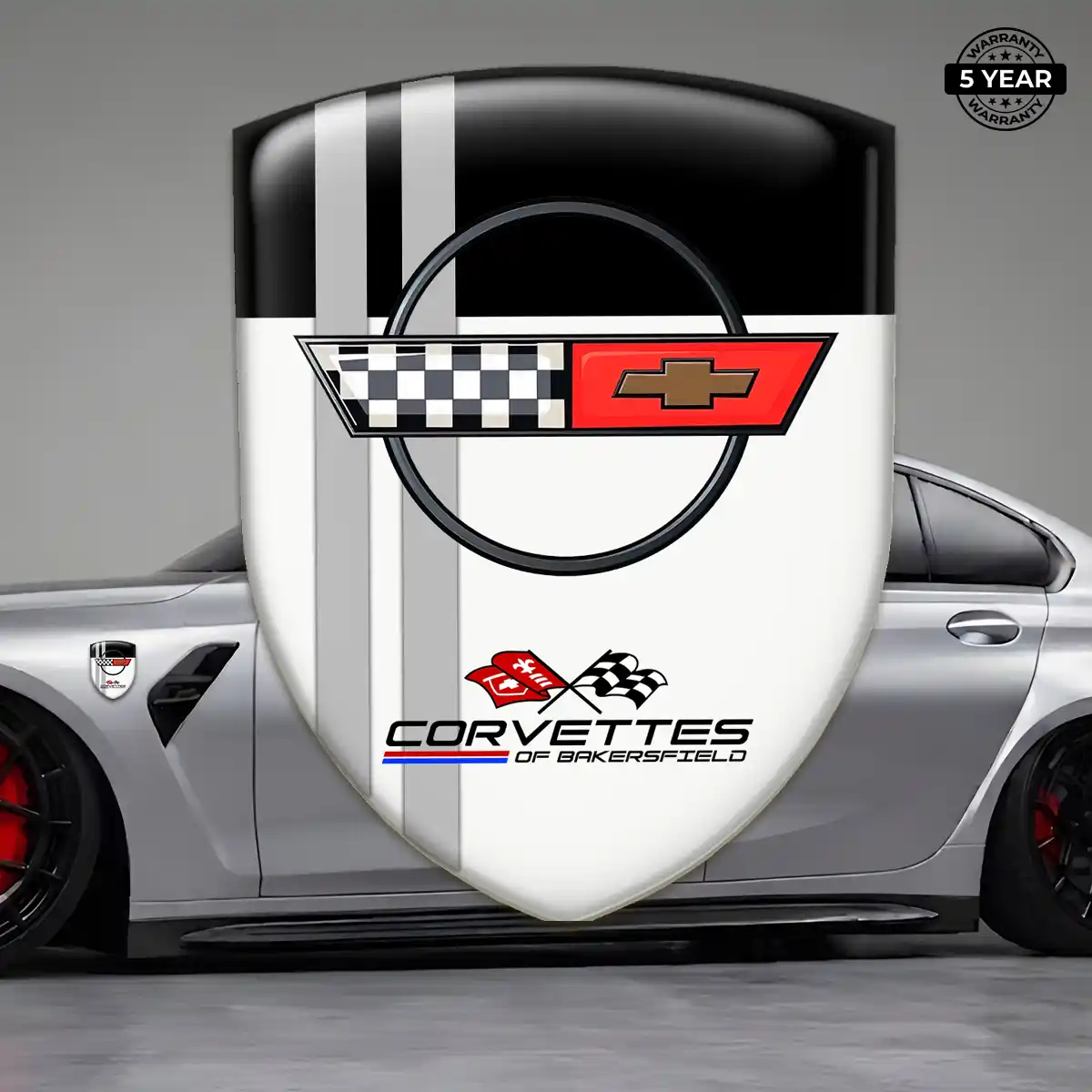 Chevrolet Corvette Domed Logo Decal Sleek Style