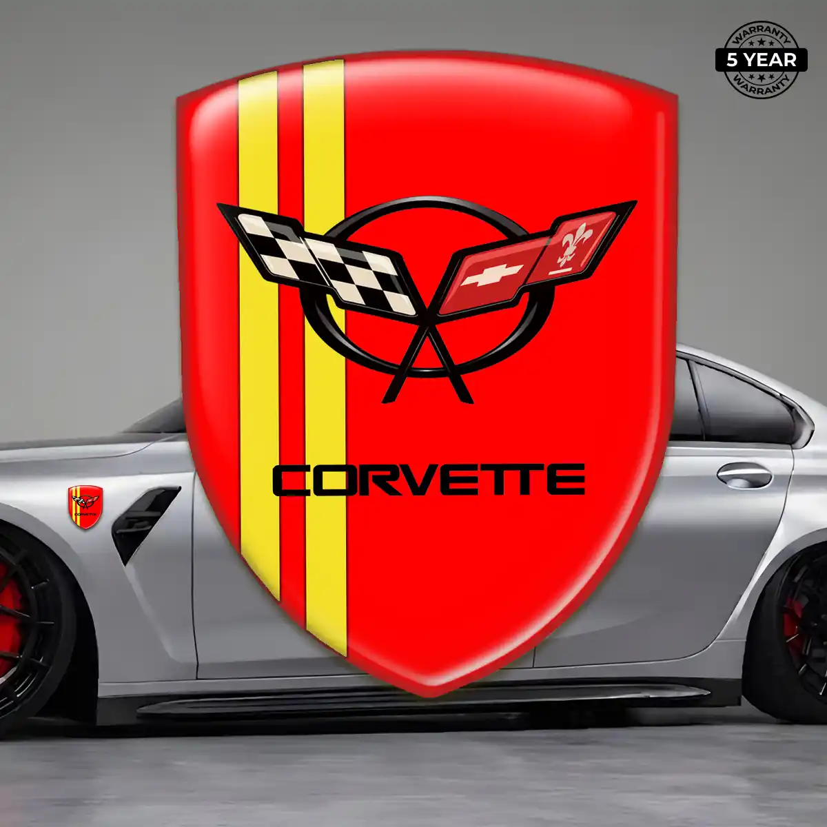 Chevrolet Corvette Domed Logo Sticker Prime Quality