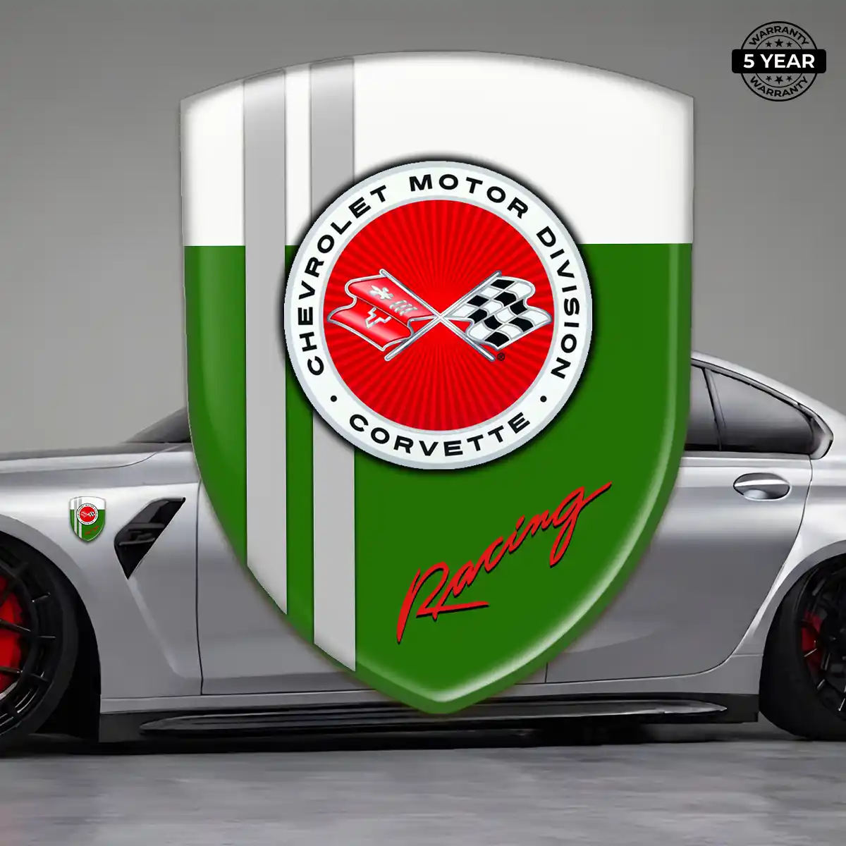 Chevrolet Corvette Domed Logo Sticker Refined Design