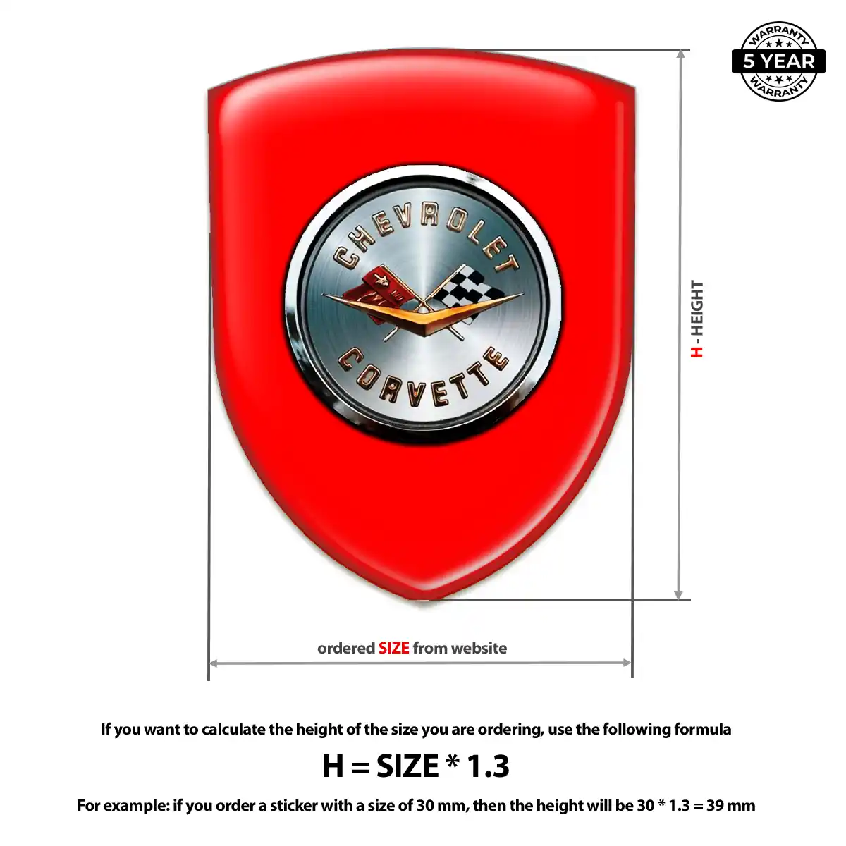 Chevrolet Corvette Domed Logo Sticker Sleek Style