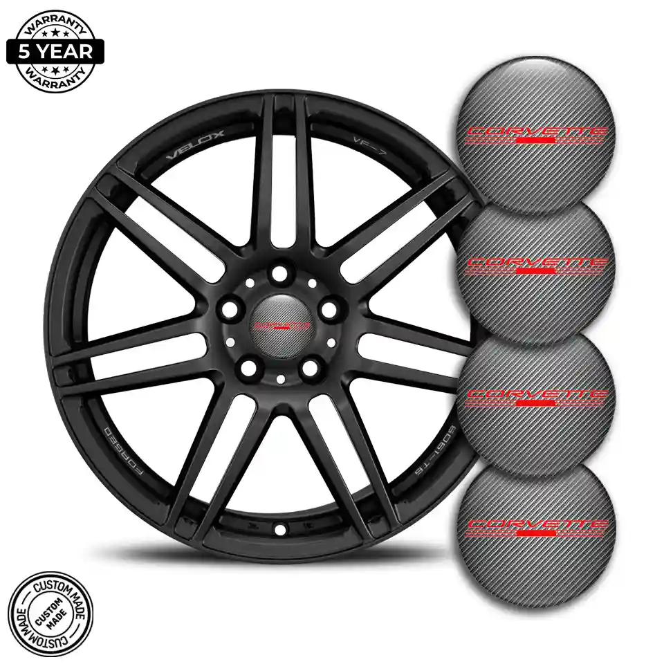 Chevrolet Corvette Domed Sticker Self-Adhesive Stylish Design
