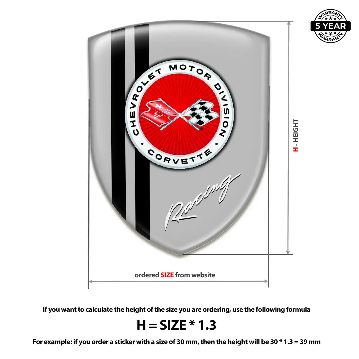 Chevrolet Corvette Emblem Badge Elite Finish