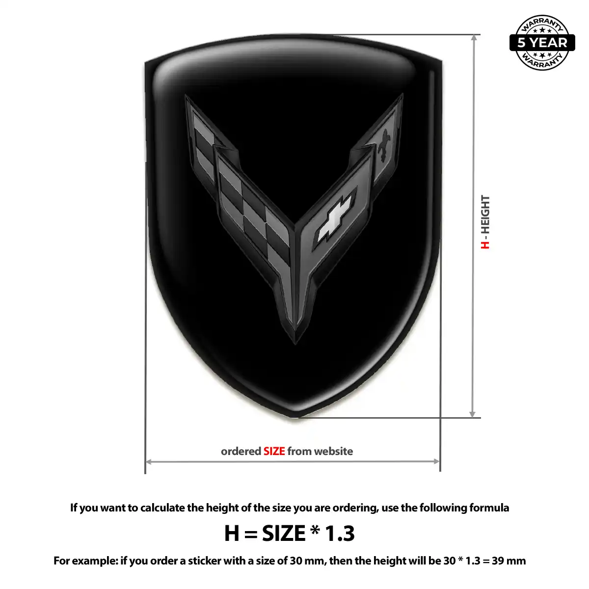 Chevrolet Corvette Emblem Badge Logo Elite Finish