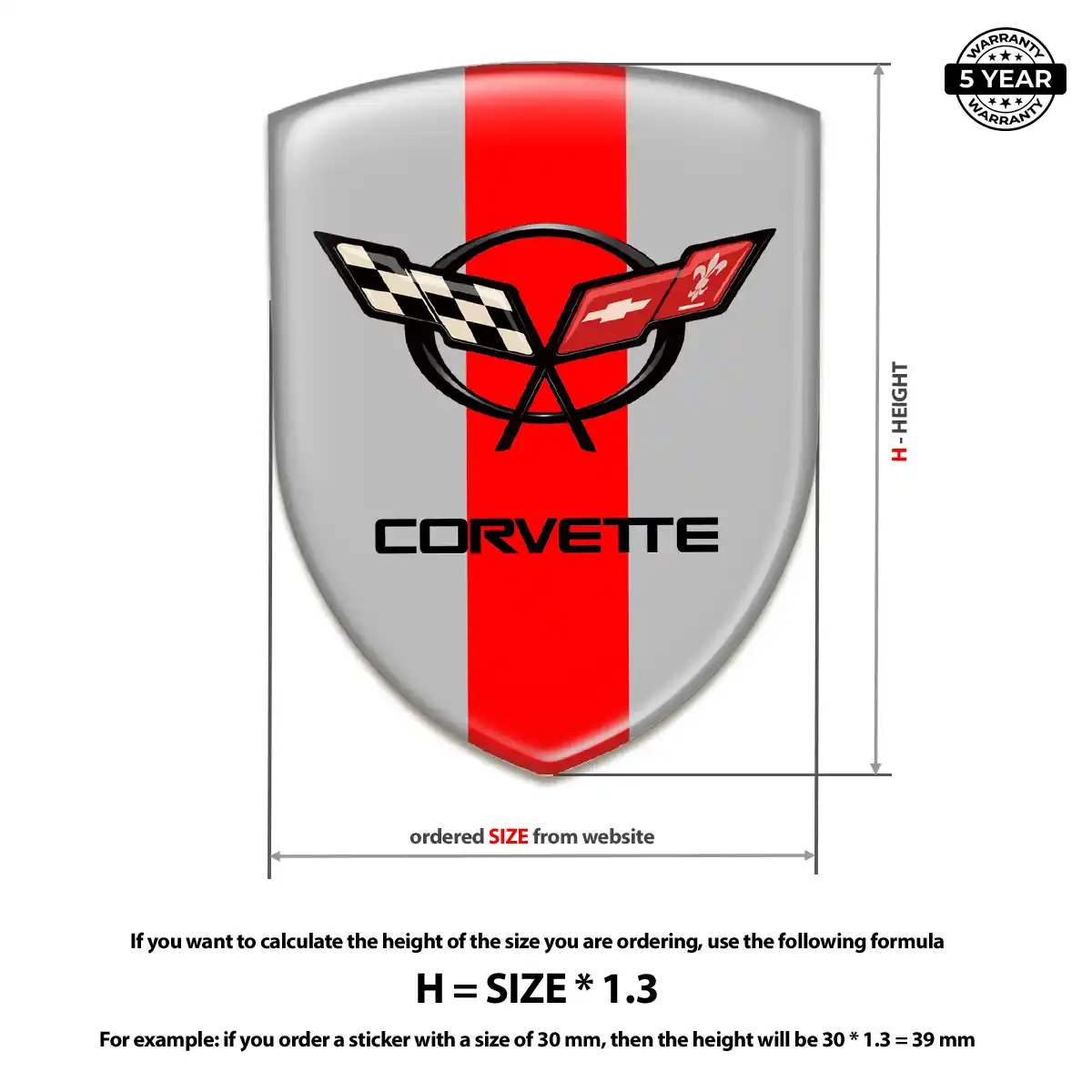 Chevrolet Corvette Emblem Badge Logo Prestige Line
