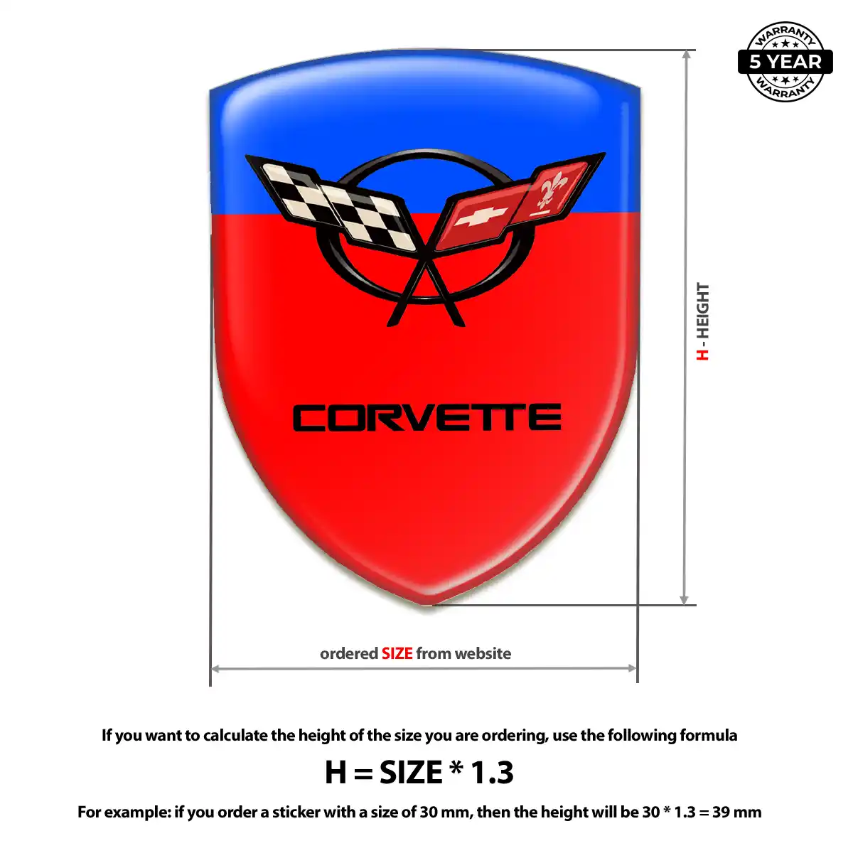 Chevrolet Corvette Emblem Badge Logo Signature Grade