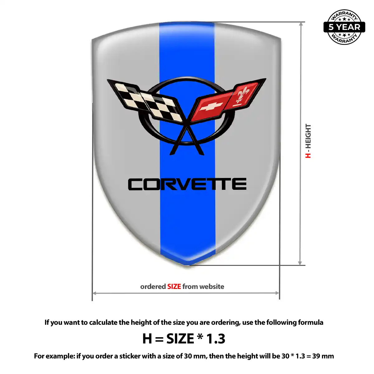 Chevrolet Corvette Emblem Badge Prestige Line