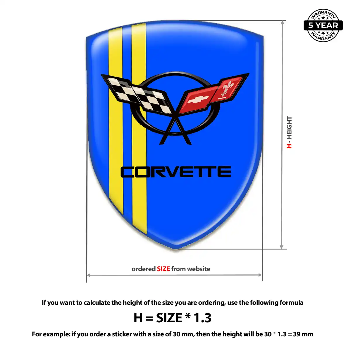 Chevrolet Corvette Emblem Badge Superior Craft