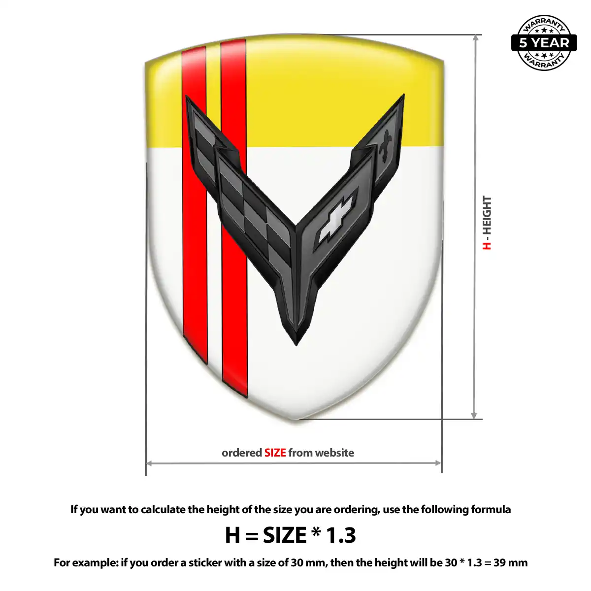 Chevrolet Corvette Emblem Crest Prime Quality