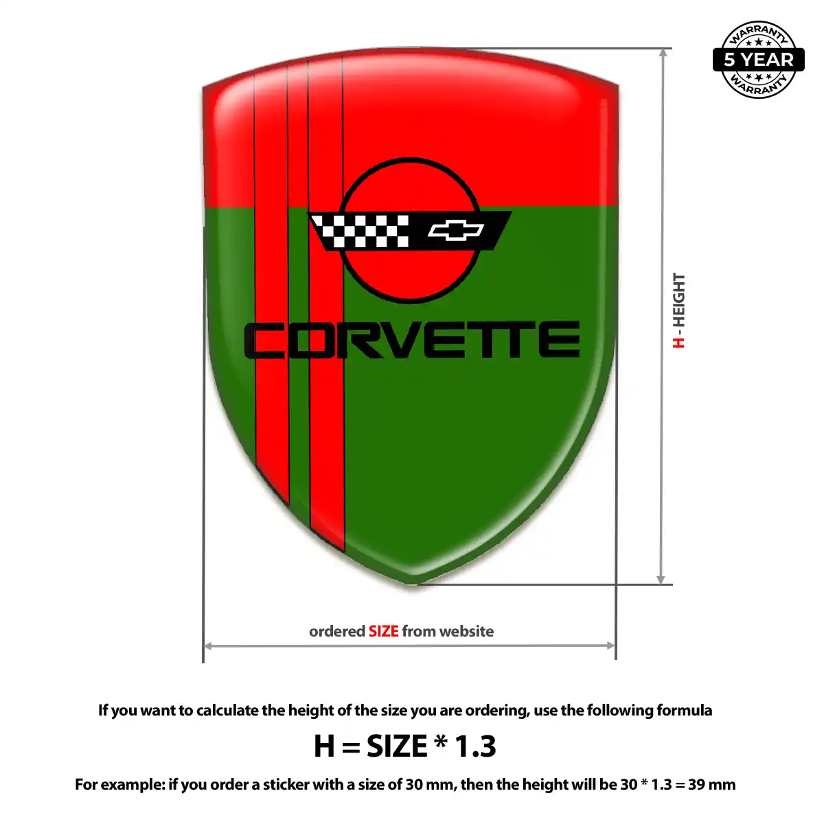 Chevrolet Corvette Emblem Domed Badge Elite Finish