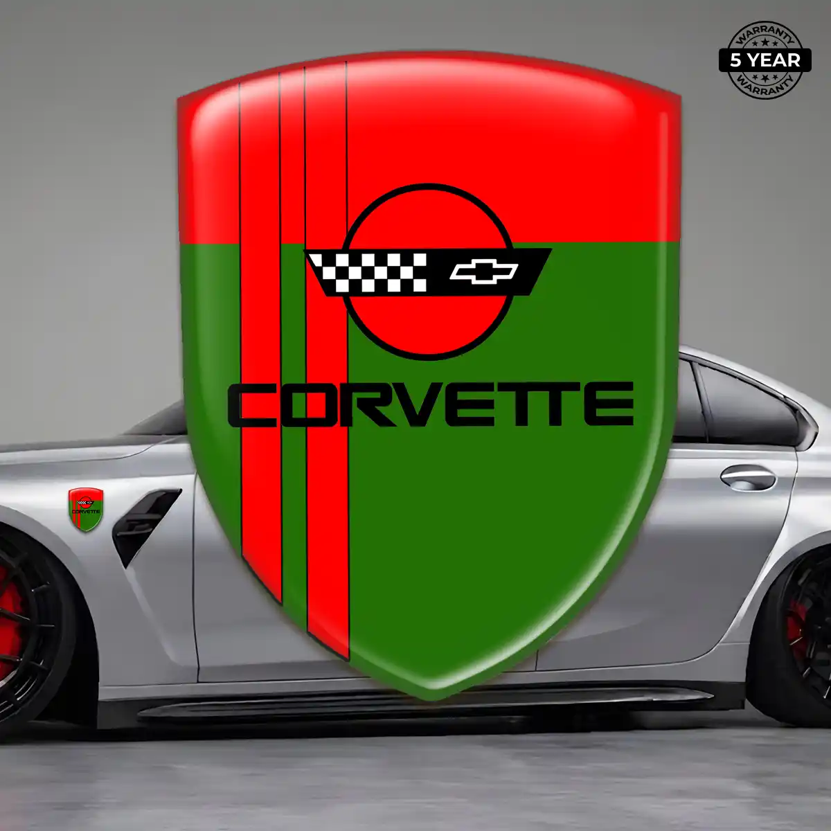 Chevrolet Corvette Emblem Domed Badge Elite Finish