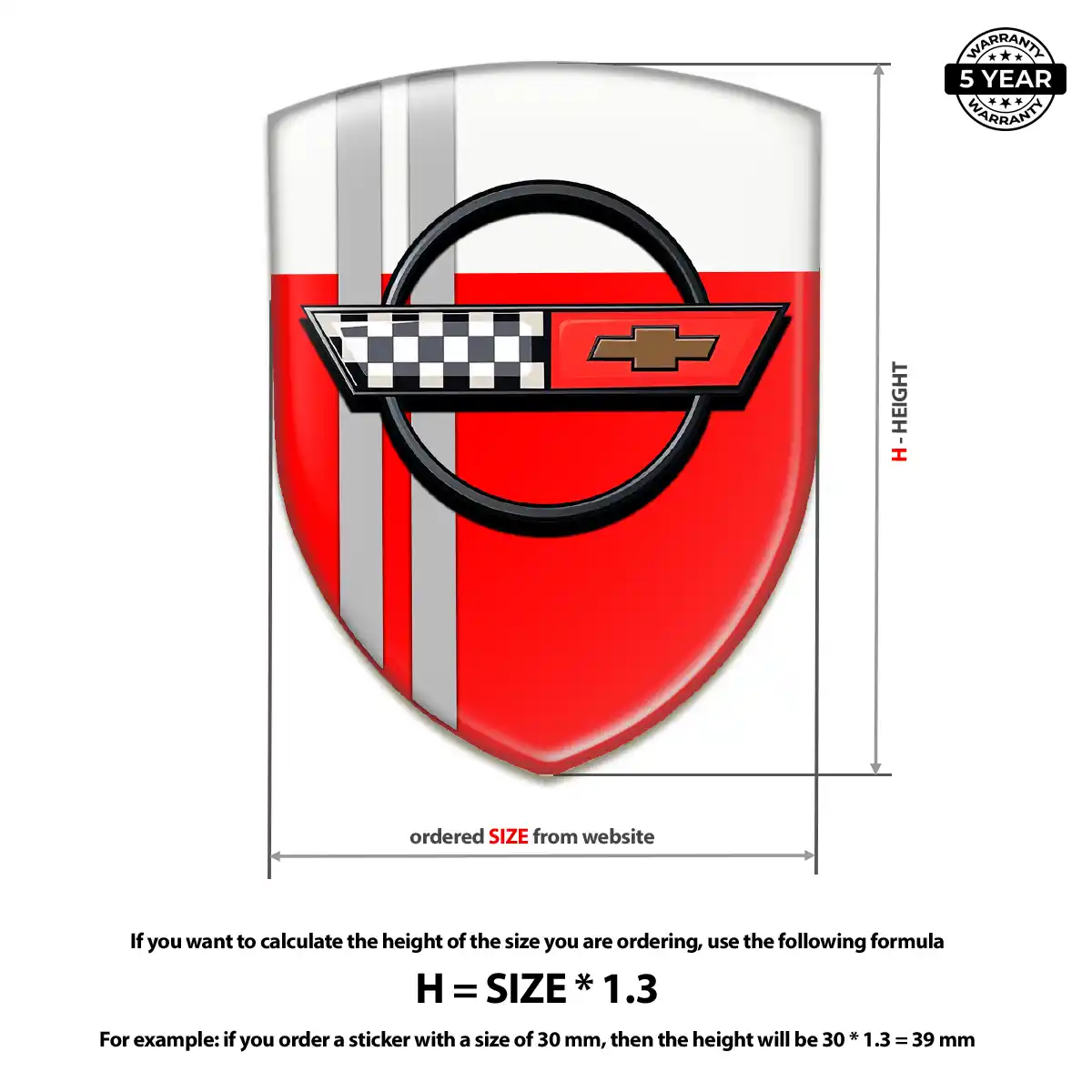 Chevrolet Corvette Emblem Domed Badge Prime Quality