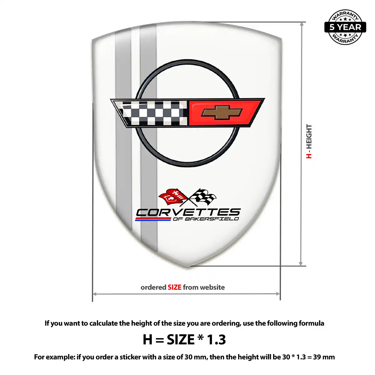 Chevrolet Corvette Emblem Domed Badge Signature Grade