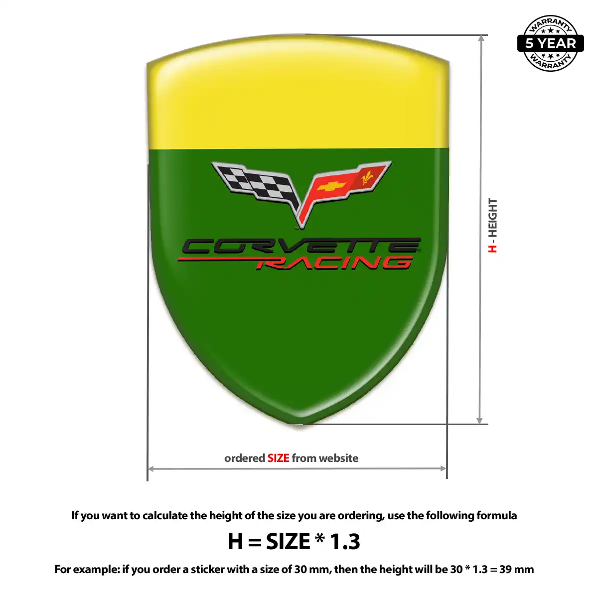 Chevrolet Corvette Emblem Domed Badge Sleek Style