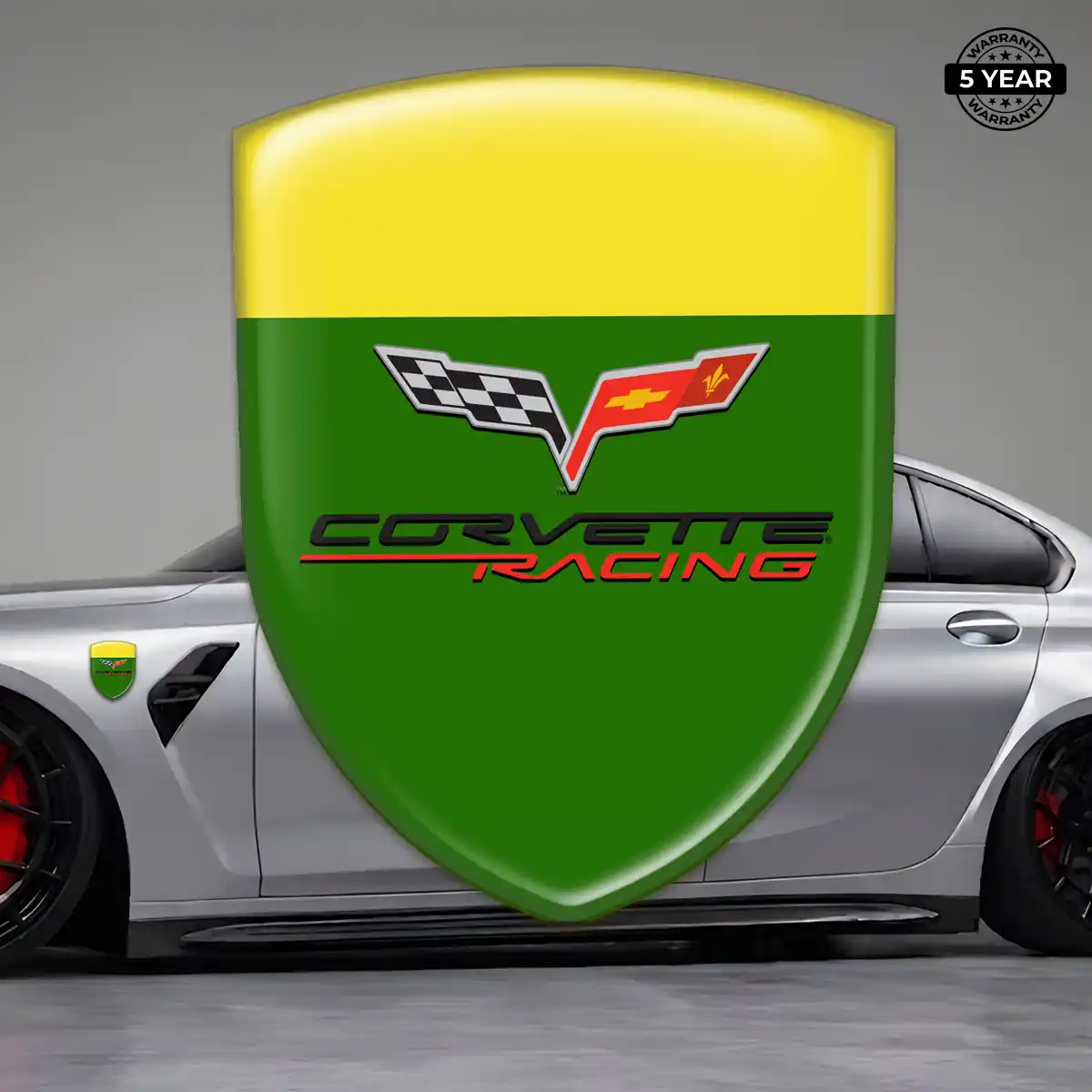 Chevrolet Corvette Emblem Domed Badge Sleek Style