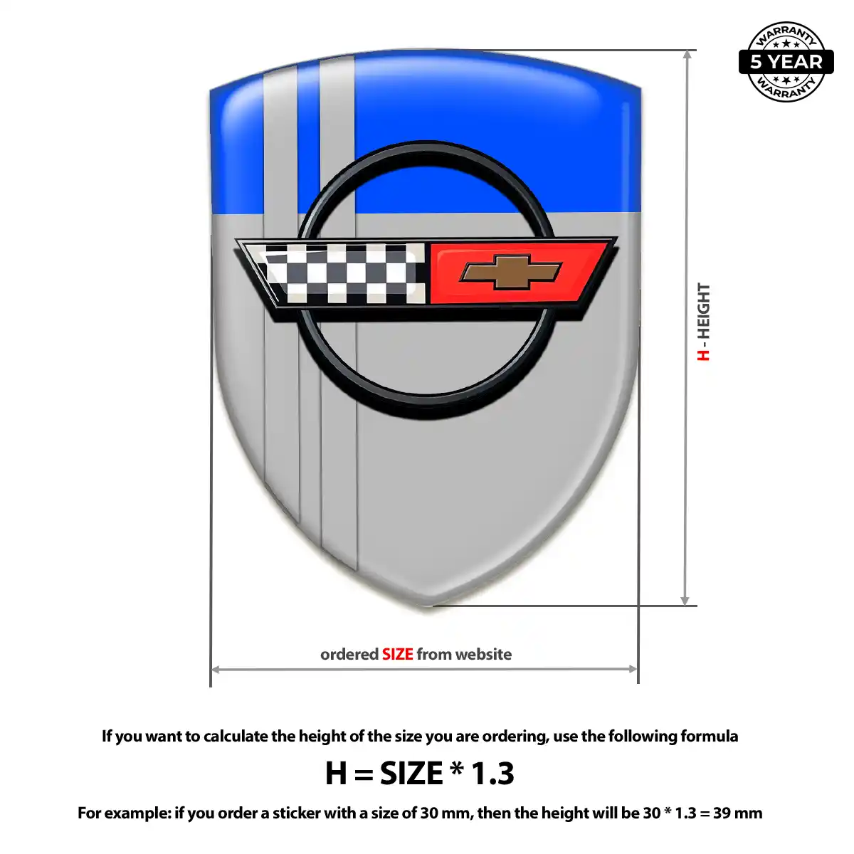 Chevrolet Corvette Emblem Domed Badge Superior Craft