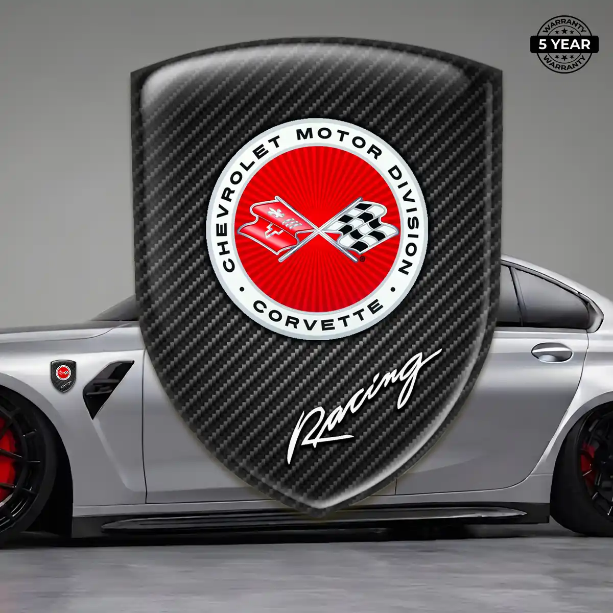Chevrolet Corvette Emblem Logo Badge Elite Finish