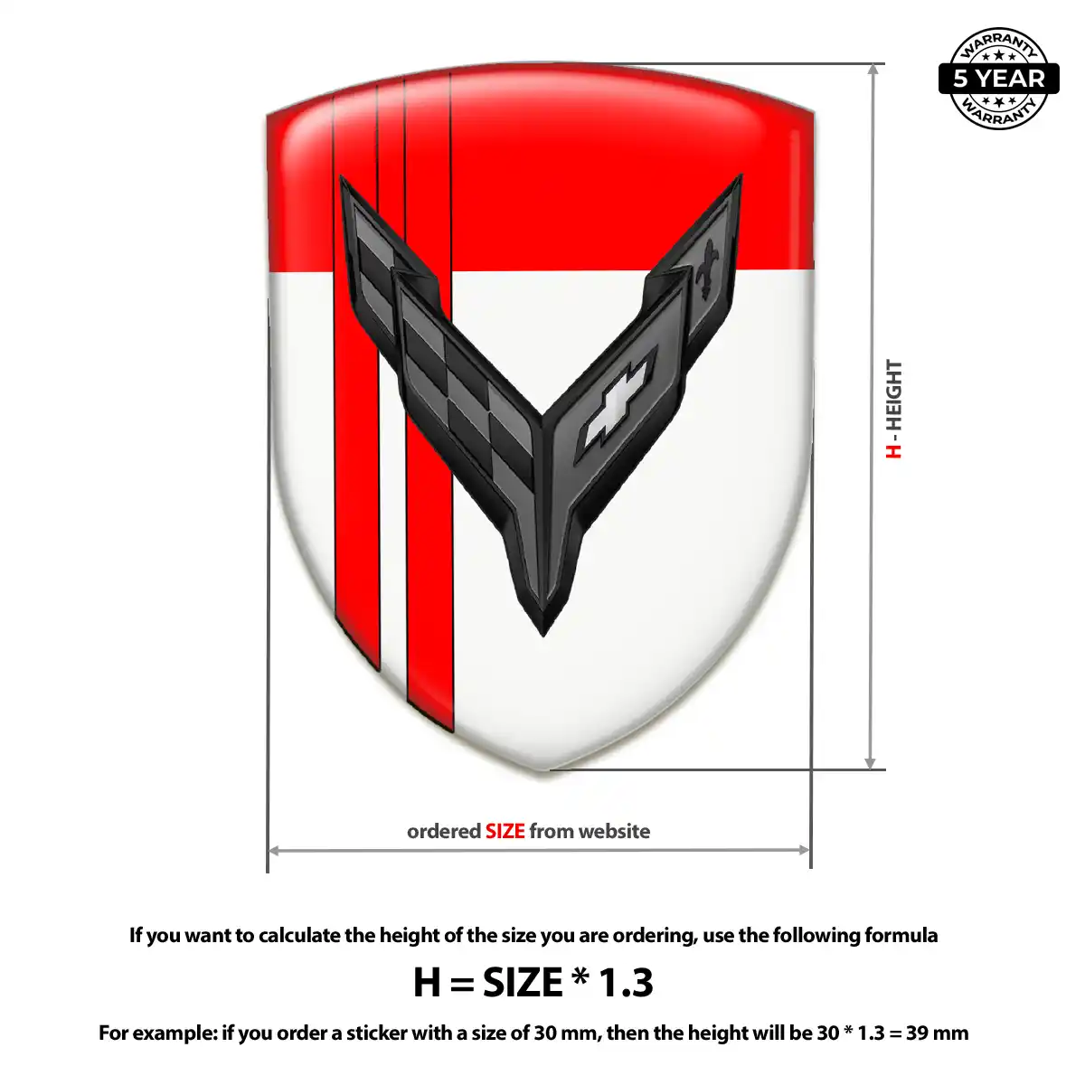 Chevrolet Corvette Emblem Logo Badge Prestige Line