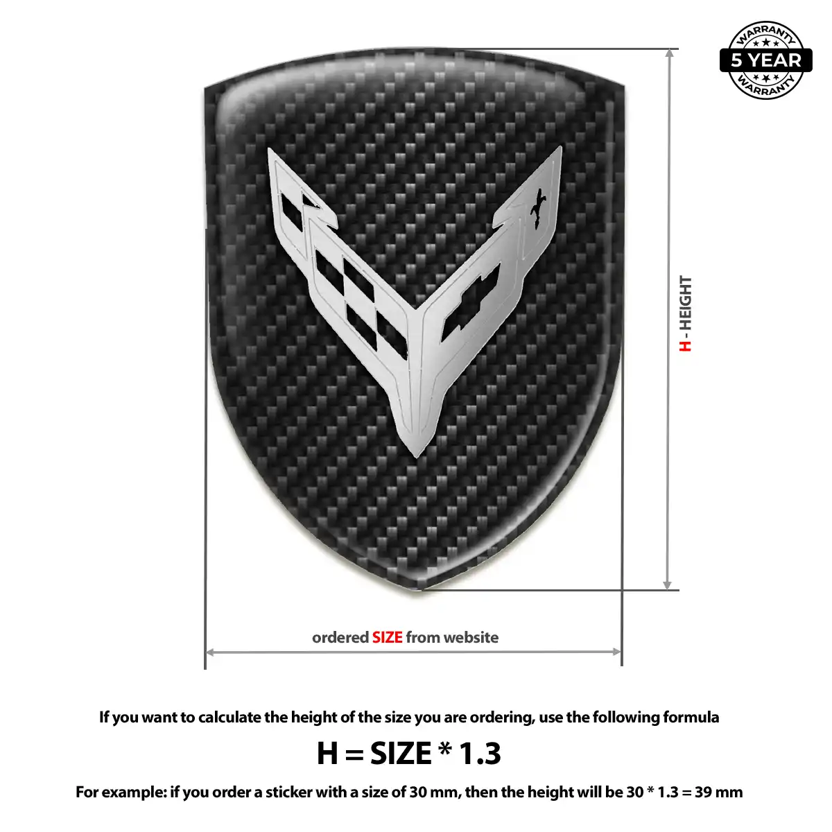 Chevrolet Corvette Emblem Logo Badge Signature Grade