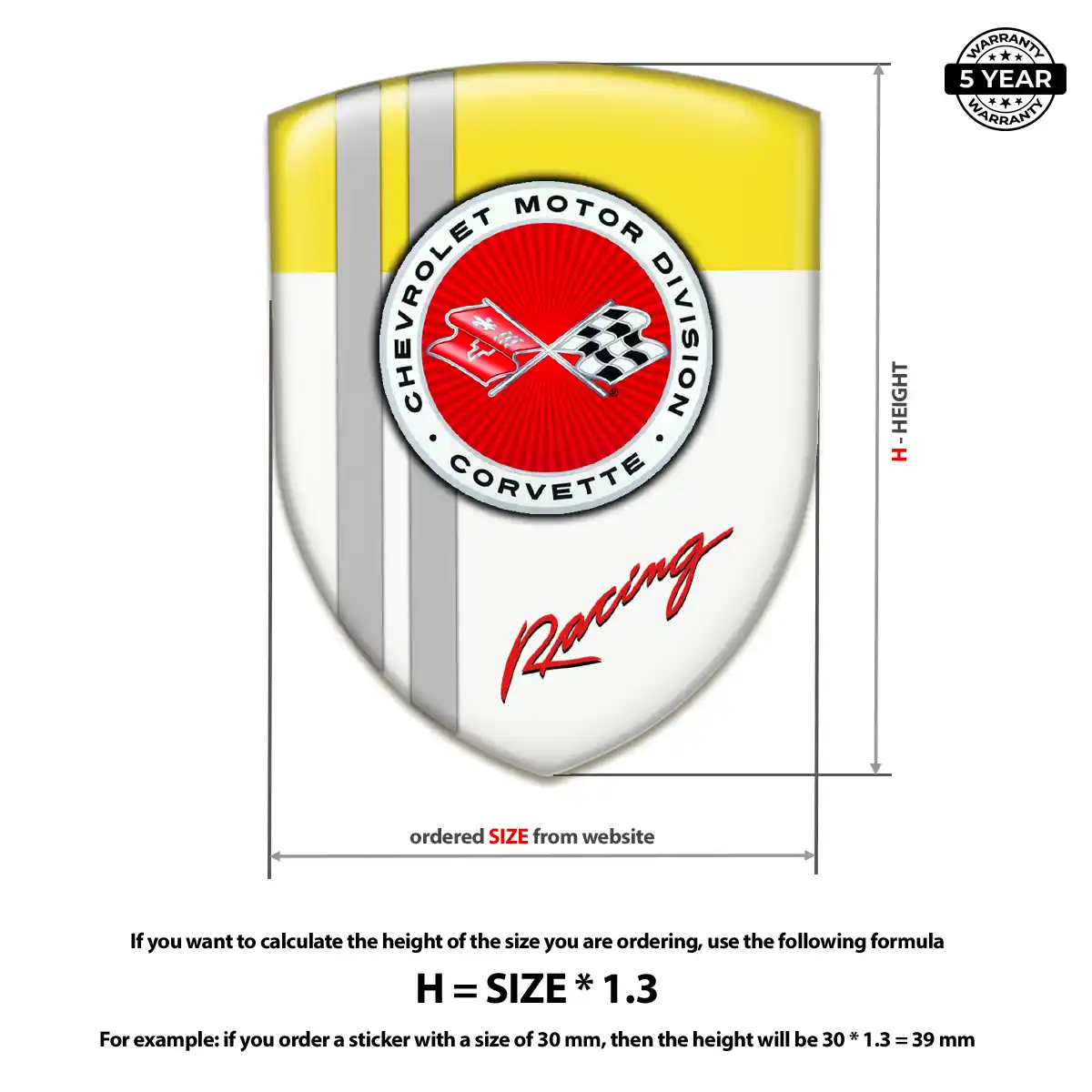 Chevrolet Corvette Emblem Shield Sleek Style