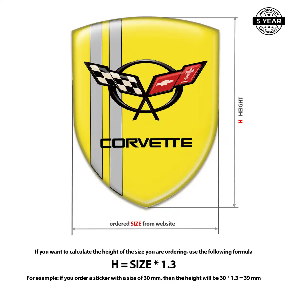 Chevrolet Corvette Emblem Silicone Prime Quality