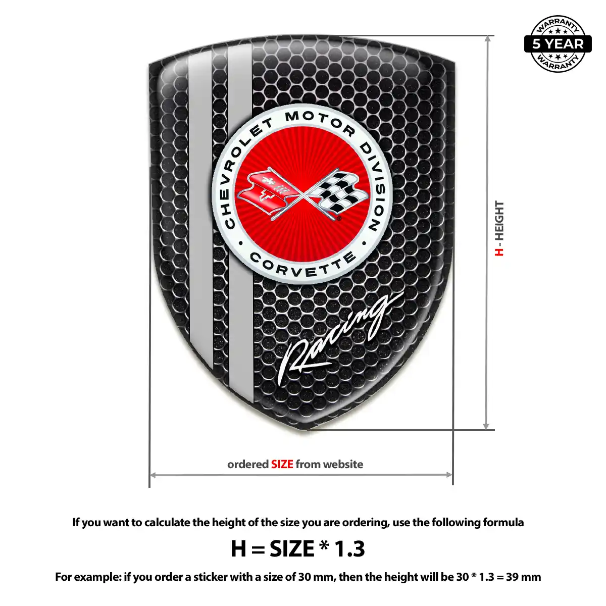 Chevrolet Corvette Emblem Silicone Refined Design