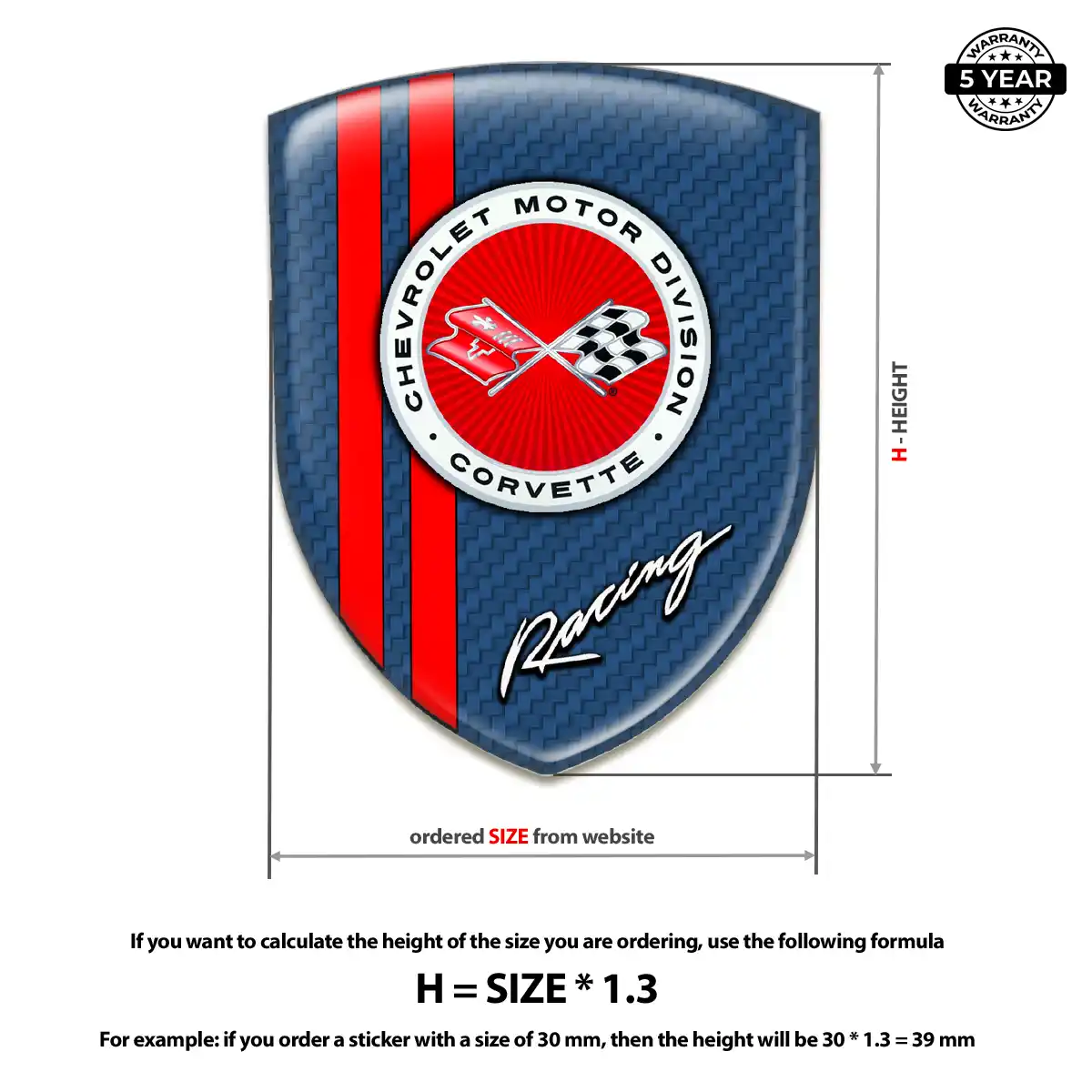 Chevrolet Corvette Emblem Silicone Superior Craft