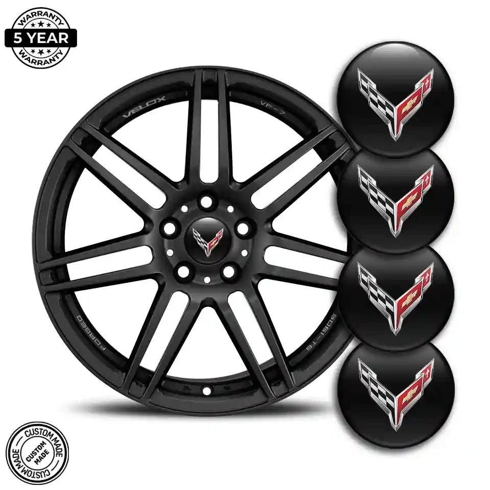 Chevrolet Corvette Emblem Wheel Center Caps Luxury Edition