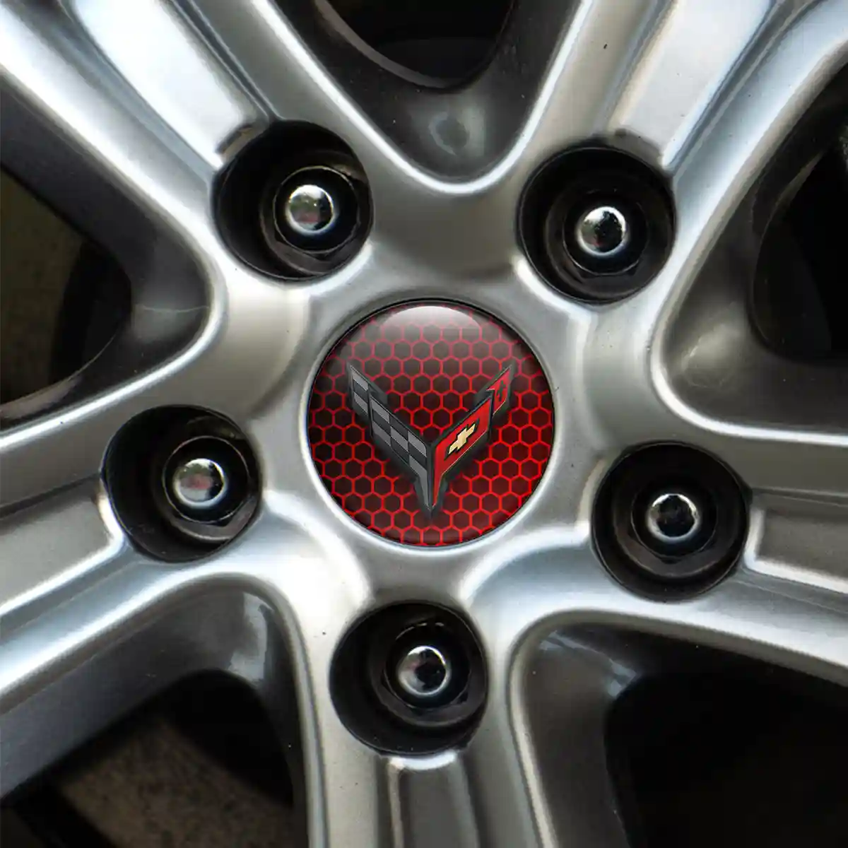 Chevrolet Corvette Emblem Wheel Center Caps Premium Edition