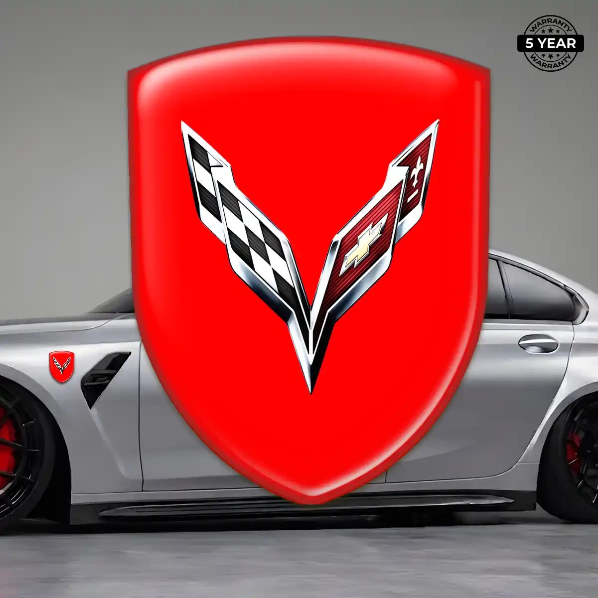 Chevrolet Corvette Epoxy Domed Sticker Prime Quality