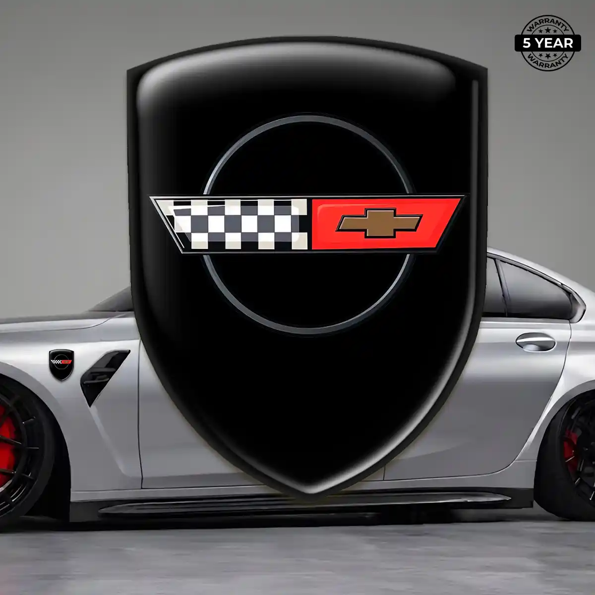 Chevrolet Corvette Epoxy Domed Sticker Sleek Style