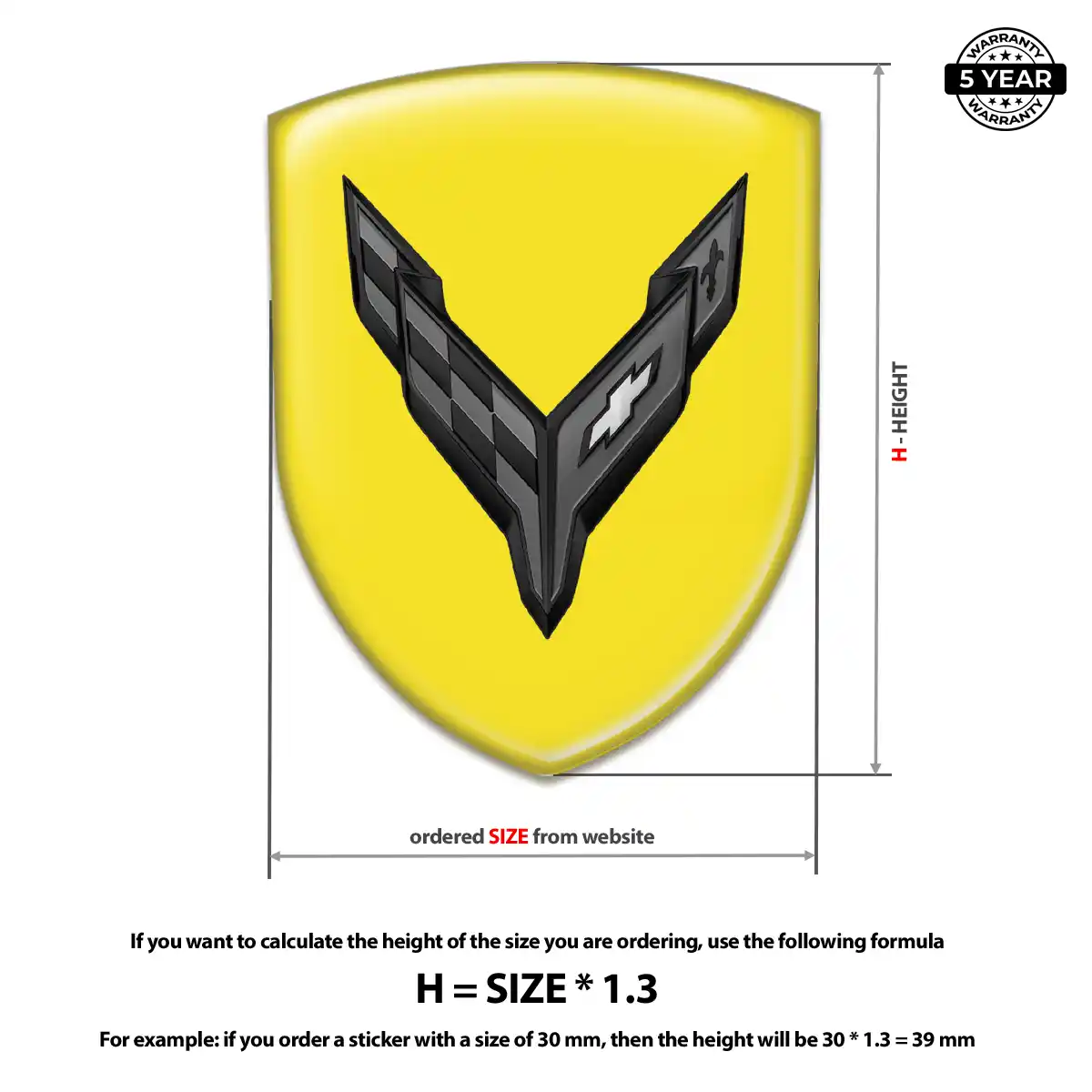 Chevrolet Corvette Gel Badge Sticker Prestige Line