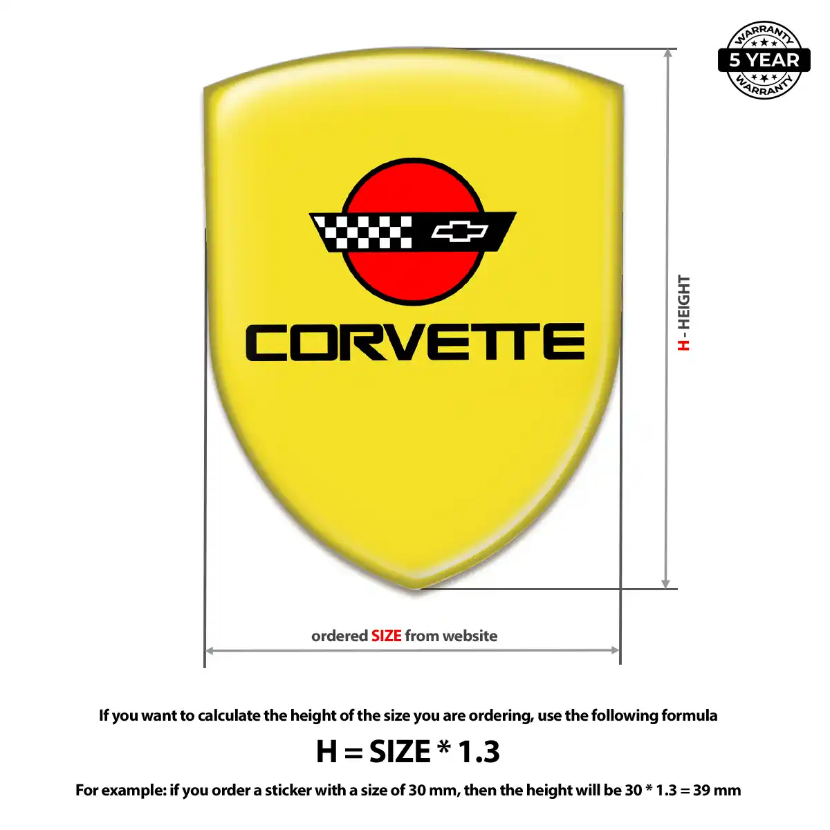 Chevrolet Corvette Gel Badge Sticker Prime Quality