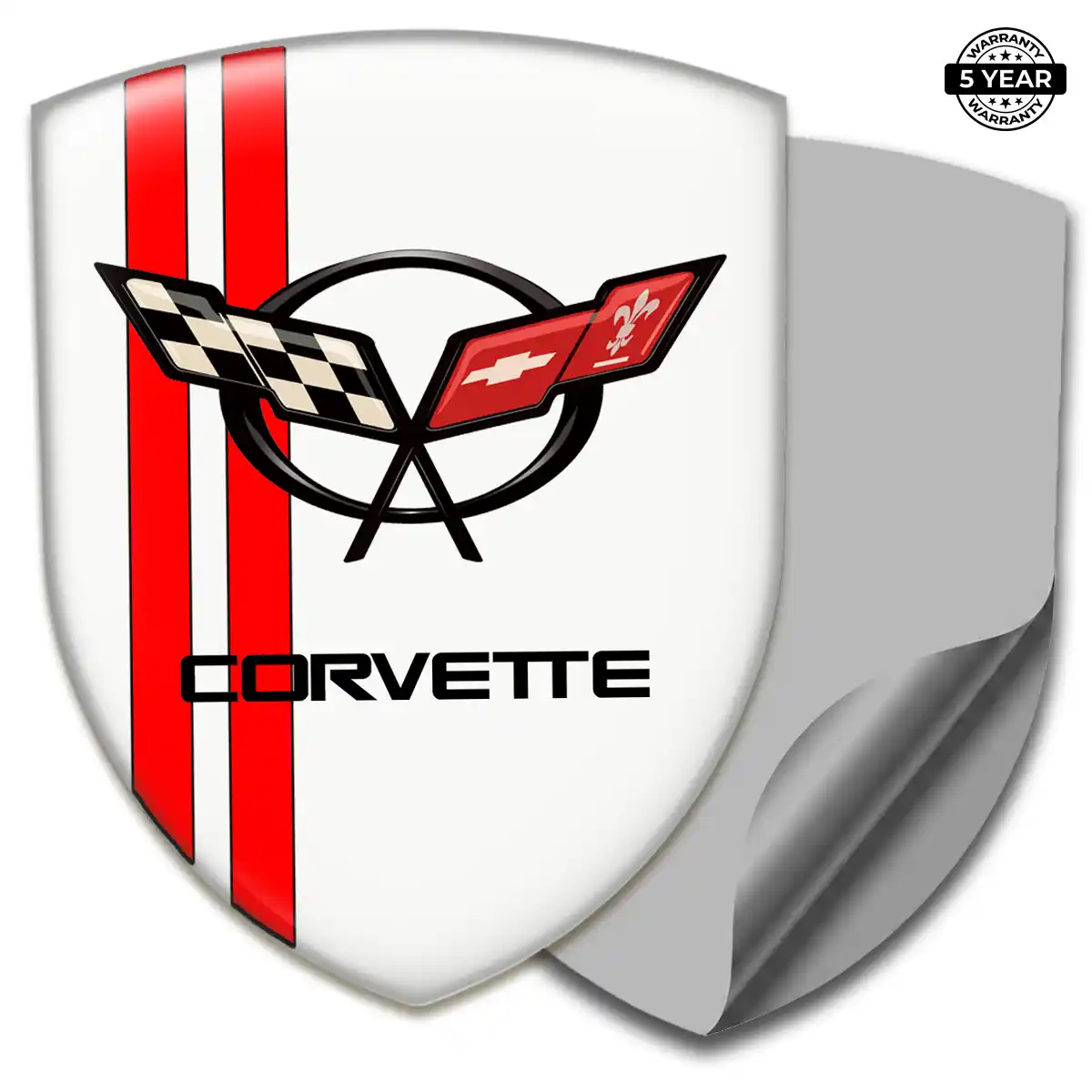 Chevrolet Corvette Gel Badge Sticker Refined Design